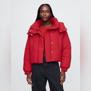 NWT GAP Women’s Red Cropped Puffer Jacket XXS